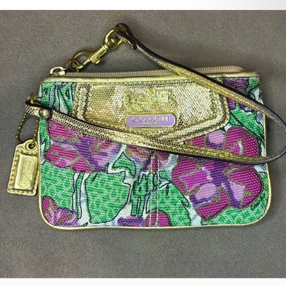 Coach Handbags - Coach Ashley Floral Iris Small Wristlet EUC Limited Edition